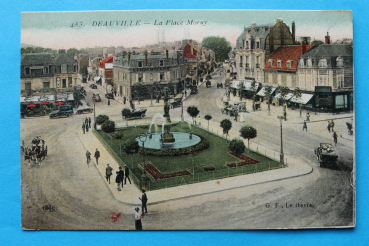 Ansichtskarte AK Frankreich Deauville 1910-1920 La Place Morny Café Kutsche Autos France 14 Calvados